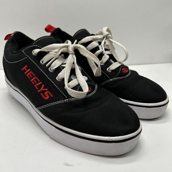 Heelys Other - Heelys Pro 20 Shoes Mens US Size 9 Wheeled Black Red & White Canvas
